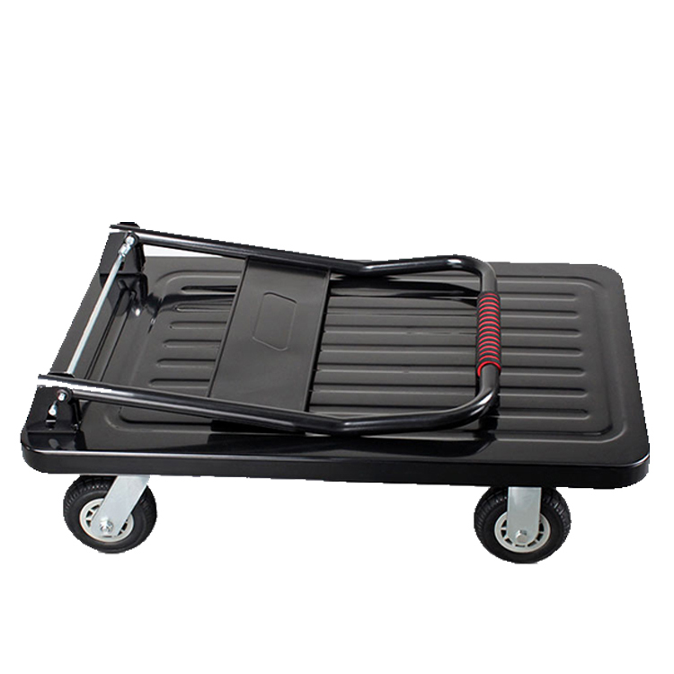 Guichang Flatbed Push Truck Thicken Trolley Trailer Household Small Pull Cart Pallet Truck Four-wheel Folding Trolley