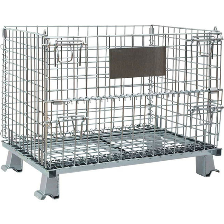 Storage cage Foldable iron mesh frame Logistics turnover box Storage box Warehouse iron cage Metal iron frame butterfly cage