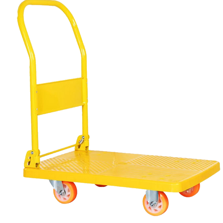 Trolley Pull Cargo Mute Trolley Flatbed Truck Handling Board Cart Trailer Shopping Trolley Lightweight Plastic Folding
