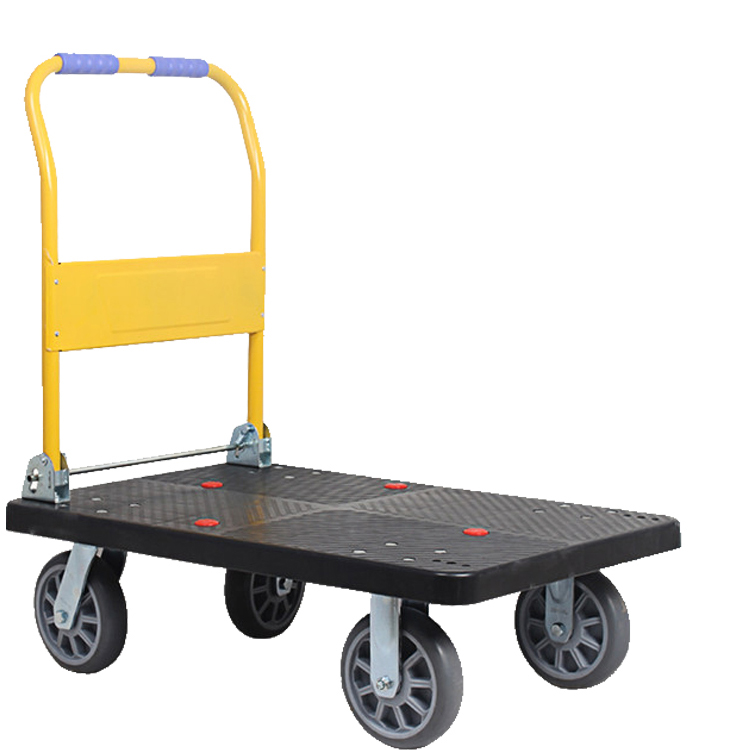 Guichang Small Carts Flatbed Trucks Push Trucks Pull Carts Silent Folding Trolleys Cargo Carriers Household Trailers Pull Trucks