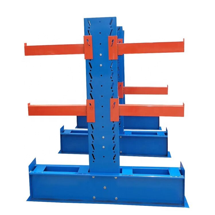 Wire Shelves Heavy Duty Steel Pipe Storage Long Arms Metallic Double Side Cantilever Racking
