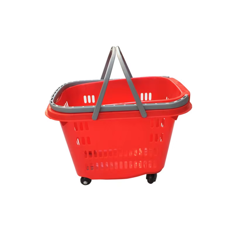 Guichang Supermarket dual-purpose shopping trailer Supermarket shopping basketshopping baskettrolley type plastic belt wheel