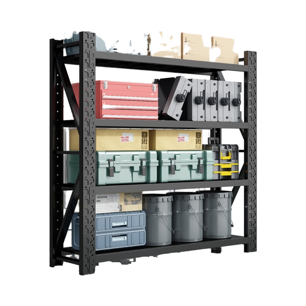 Industrial Warehouse Shelving. Household Metal Shelving Unit Steel Material Rack With 100KG Loading Capacity