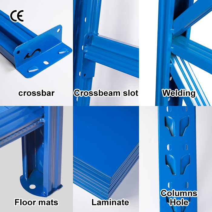 Popular Blue Metal Shelves Medium Modular Storage Rack Easily Assemble Steel Racking System  Durable Warehouse Shelving Unit