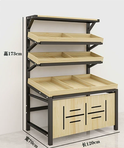 Fruit and Vegetable Display Stand Supermarket Vegetable Shelf Fruit and Vegetable Rack Storage Rack for Fruits Fruit Stand