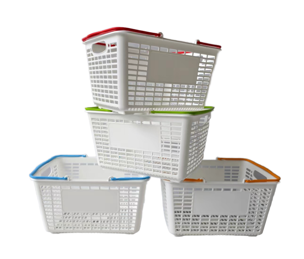 Wholesale Factory Price GUICHANG Eco-Friendly Plastic Guangxi Made Supermarket Shopping Baskets Model 002 2 Handles 28L 18+