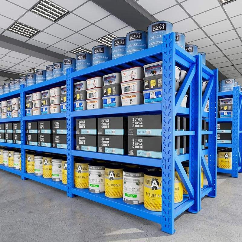 Heavy Duty Adjustable Metal Storage Rack for E-commerce Warehouse Dedicated Industrial Shelving Unit with 4 Layers  Shelves