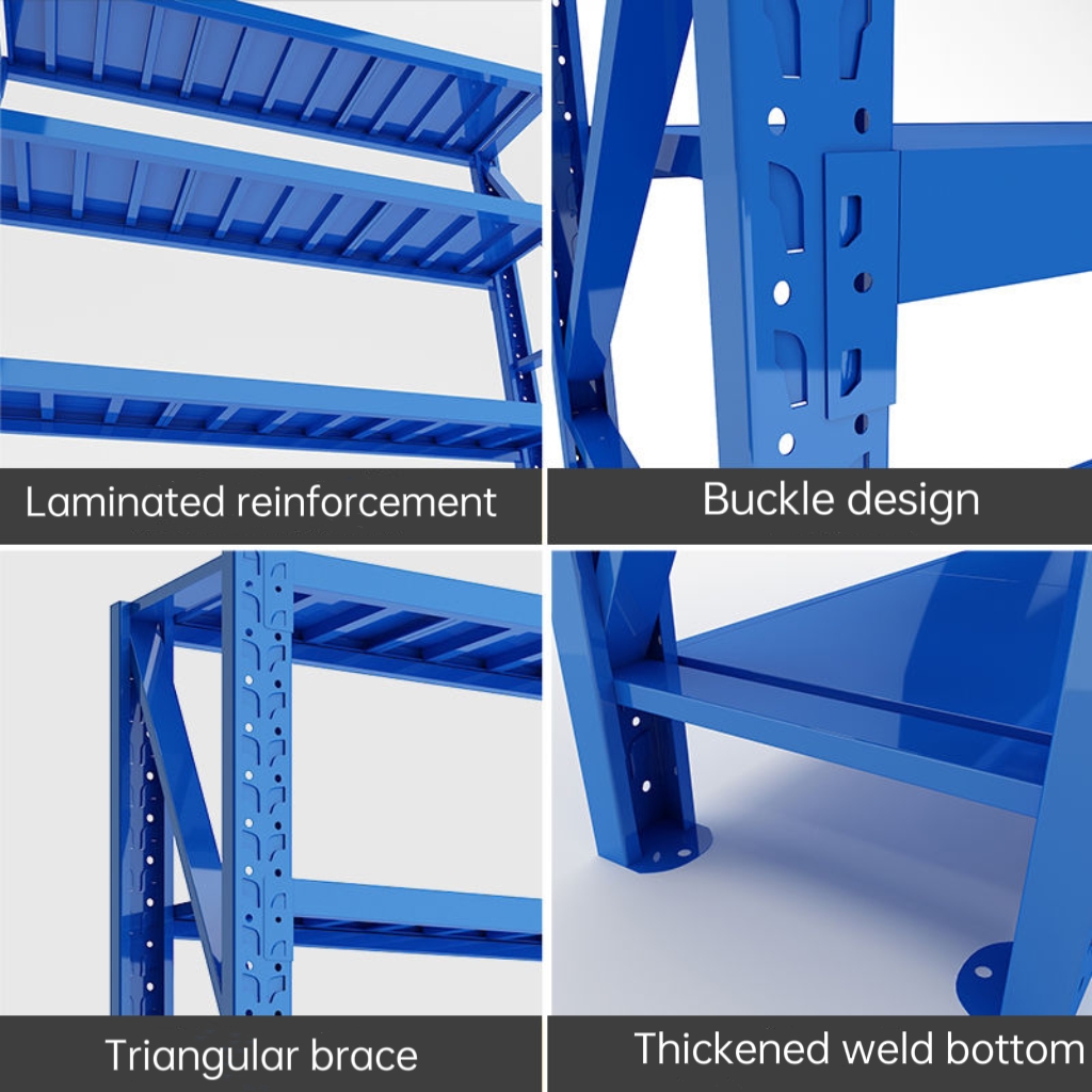 Warehouse Shelf Storages Rack 200KG Loading Bearing Metal Storage Shelves Units Storage Racking