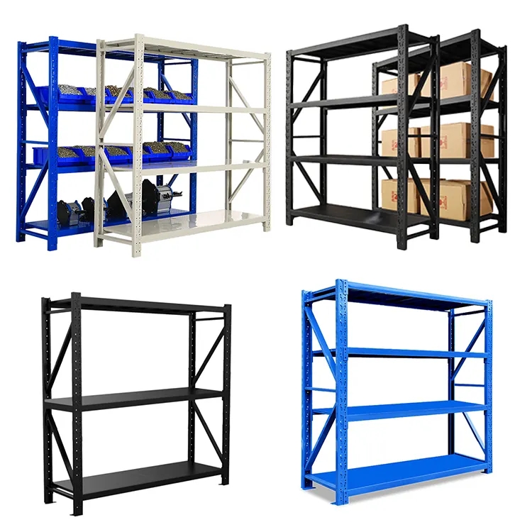 China Factory Manufacture Warehouse Shelf Thick  Metal Modular Storage Shelf Easily Assemble Light  Duty Retail Shelving