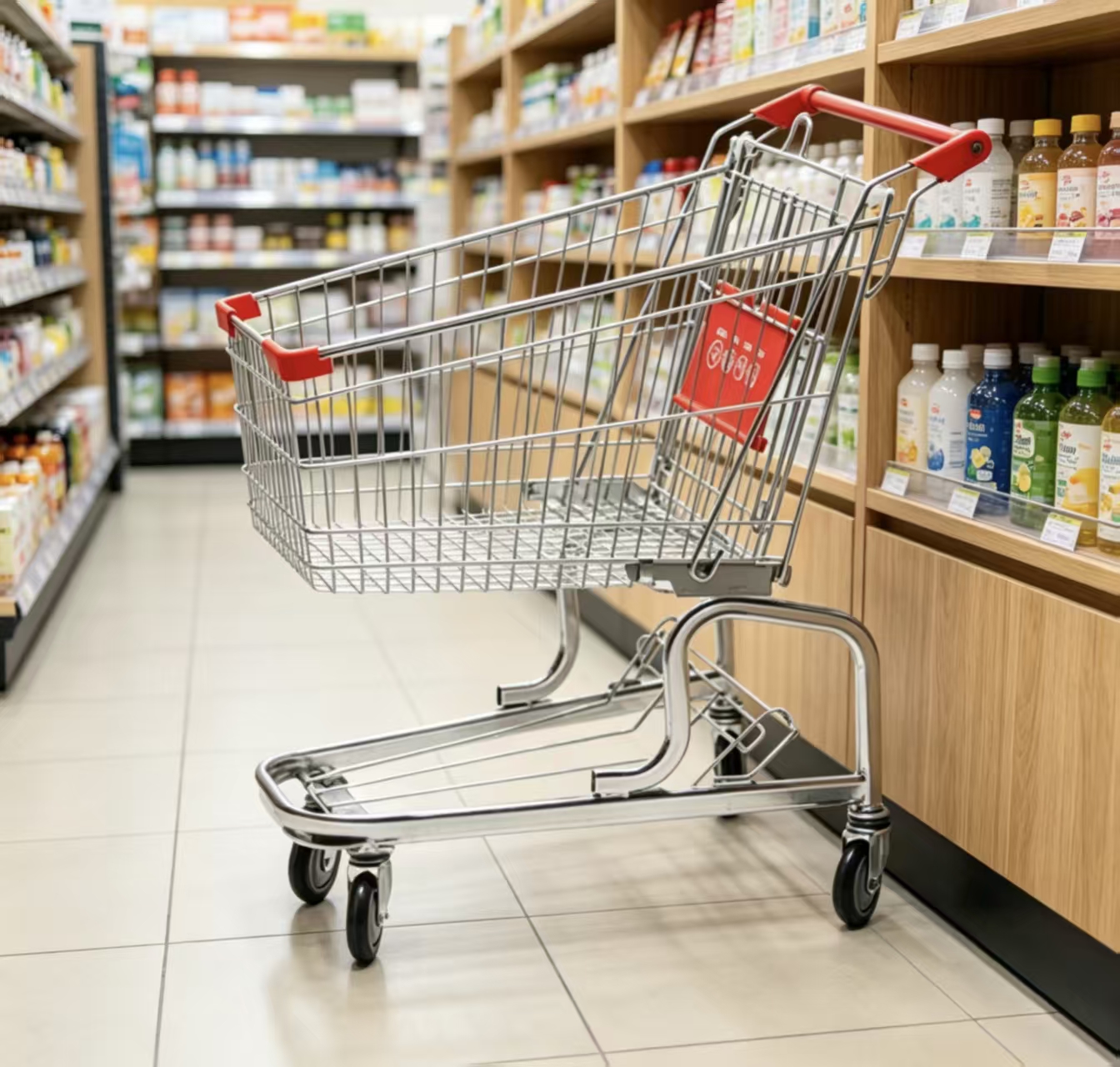 Shopping Trolley Supermarket Cart Grocery Cart Retail Store EquipmentMetal ShoppingCartSupermarketShelving Solution Shop Fixture