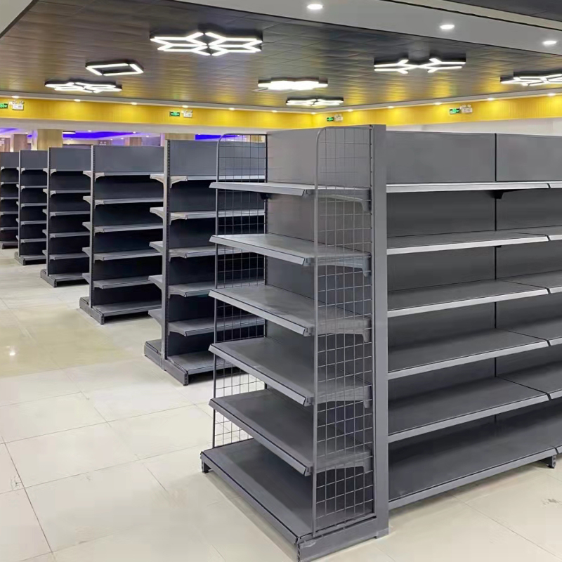 Factory Direct Powder Coated Supermarket Gondola Shelves  Unit for Supermarket Display USA