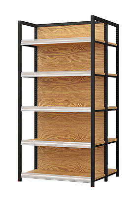 Four-post Shelves, Convenience Store and Supermarket Shelves, Customizable,high-end Tobacco and Alcohol Shelves Wood Grain Color