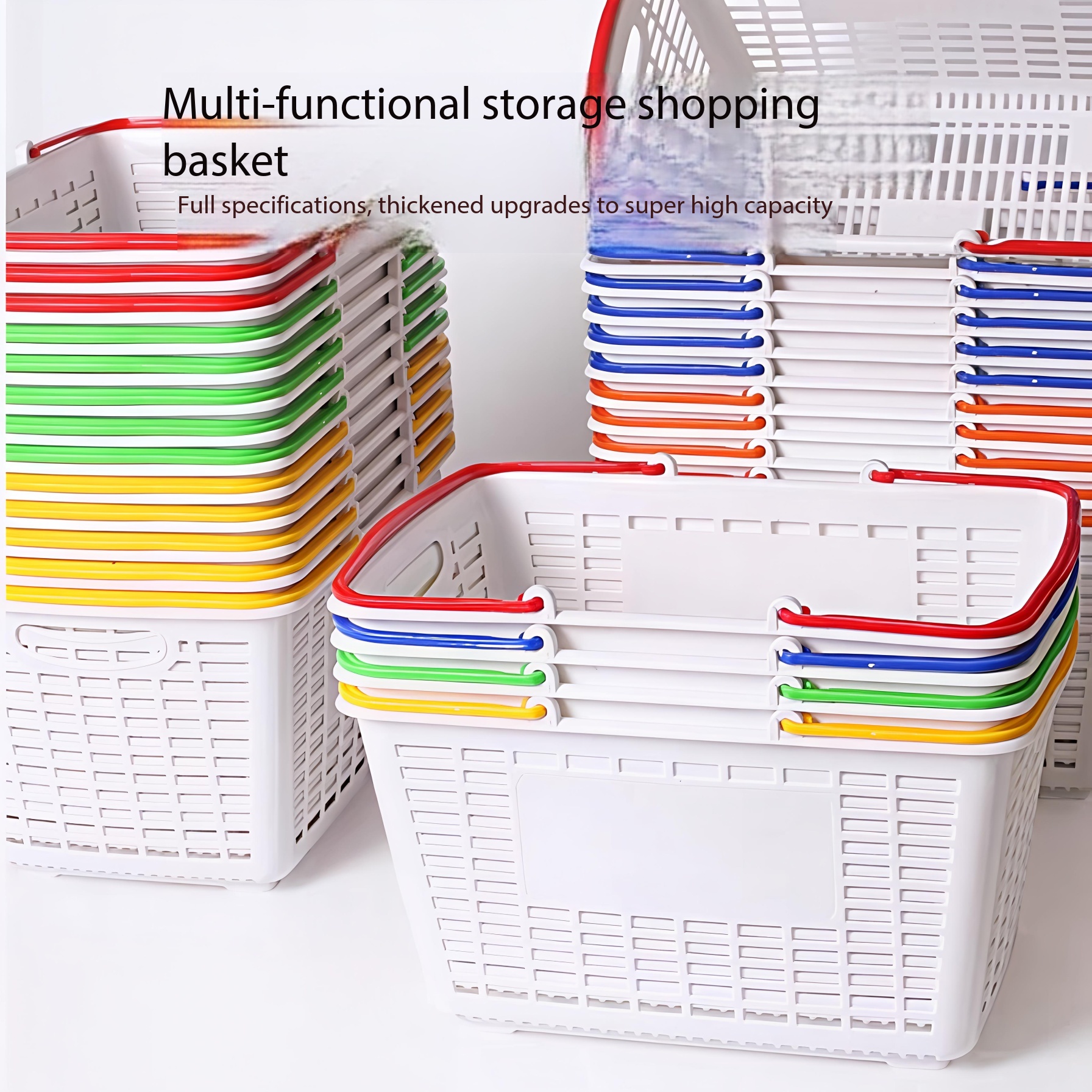 Wholesale Factory Price GUICHANG Eco-Friendly Plastic Guangxi Made Supermarket Shopping Baskets Model 002 2 Handles 28L 18+