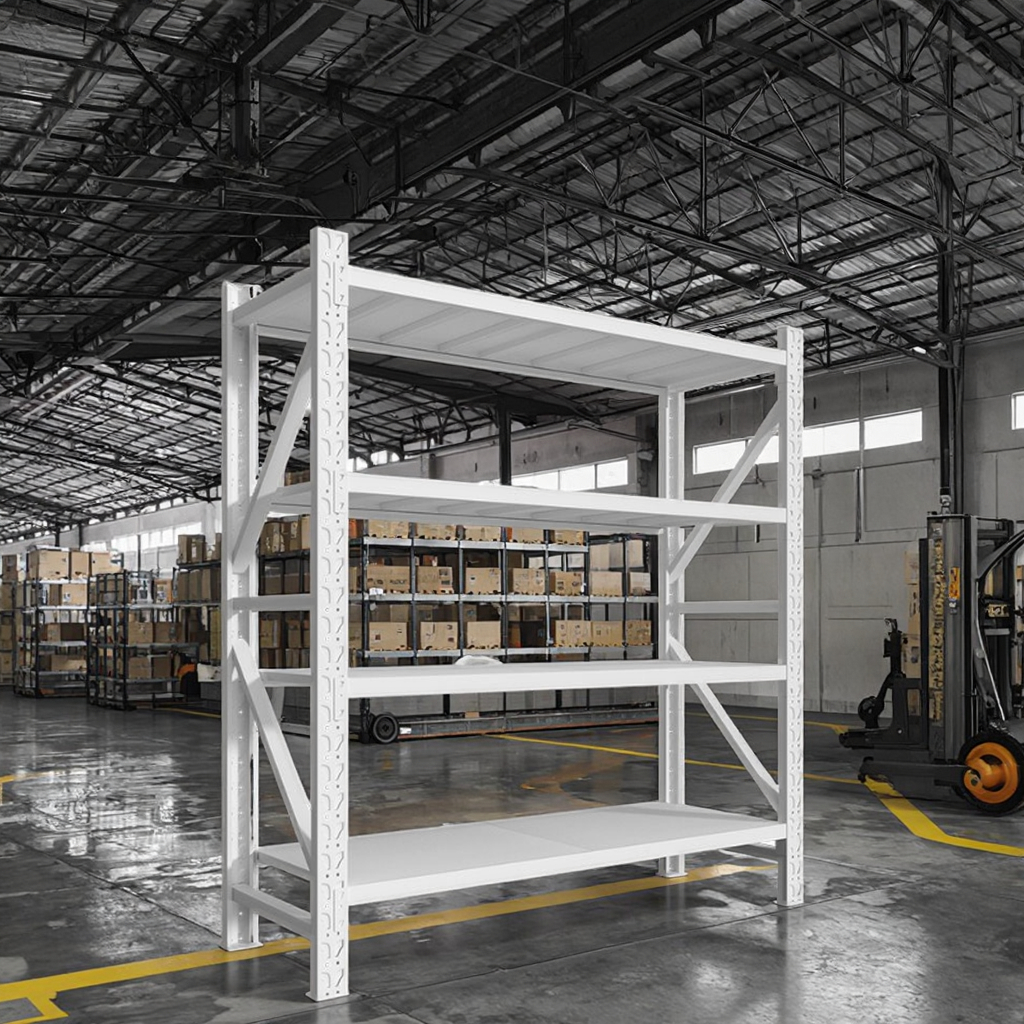 Fashionable Color Heavy Load Warehouse Shelving Rack  Modular Storage Shelf White Shelf for Factory