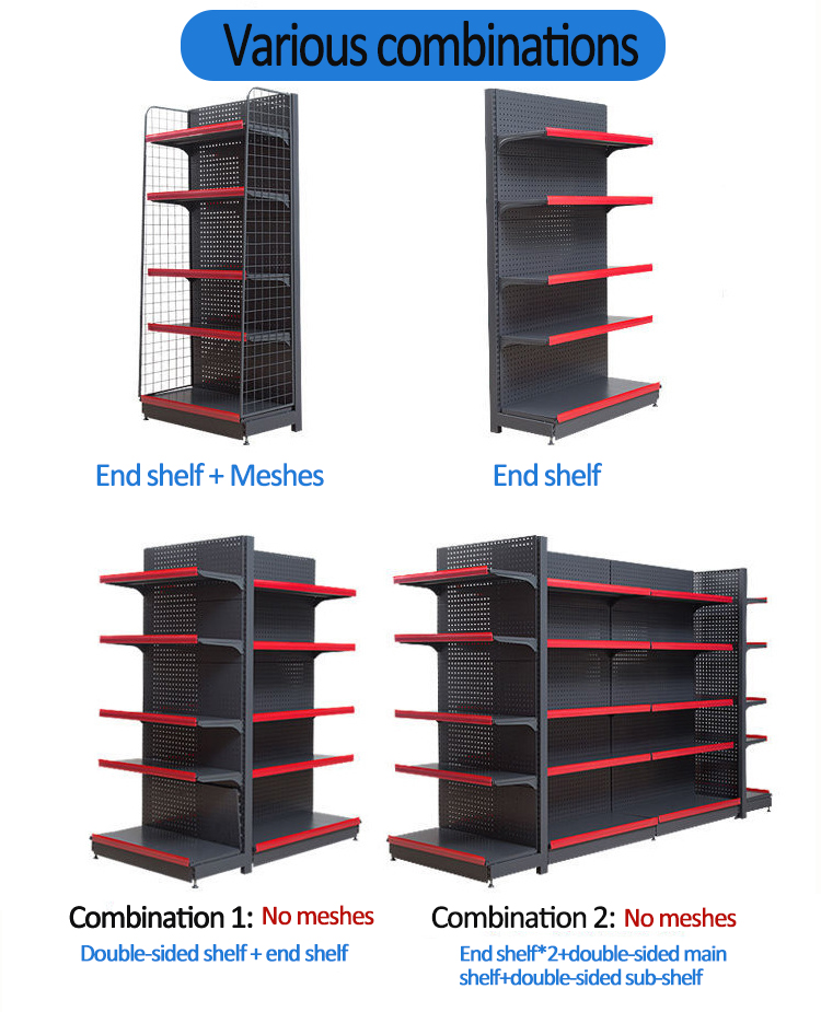 Double Side Supermarket Store Shelving Display Racks for Shop Shelf for Shop with Visual Merchandising