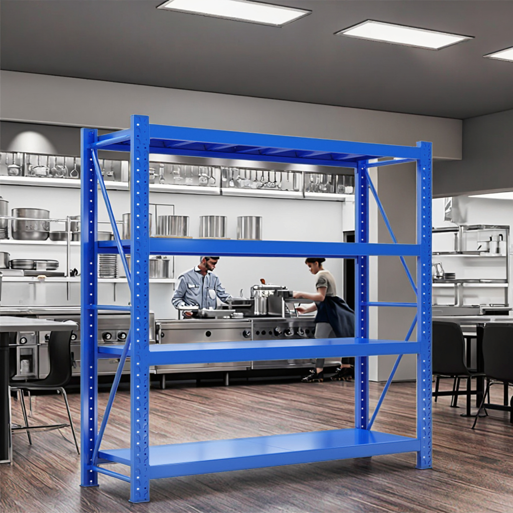 Hot-selling 200KG Warehouse Shelving for Restaurant Saving Space Adjustable Racking Shelves Boltless Racks Industrial Shelves