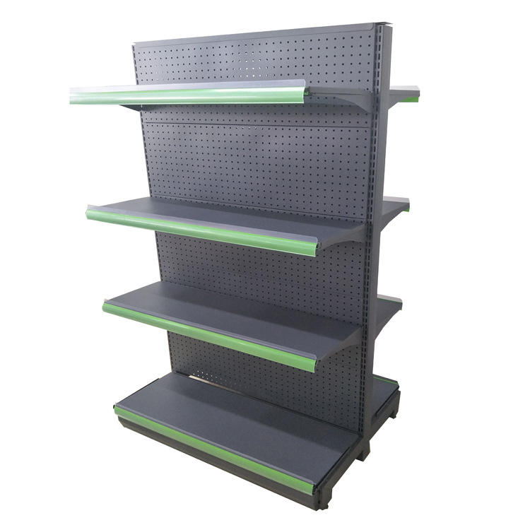 Factory Wholesale Supermarket Gondola Display Rack Adjustable Double Side Retail Store Shelves Light Duty Metal Economical for