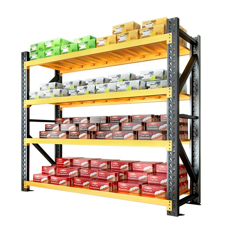 EXW Price 4 Layers Adjustable Medium Duty Rack Metal Grocery Shelf for Metal Grocery Shelf System