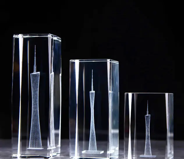 3D laser glass gift ornament series — custom glass gifts by Guoxin Glass