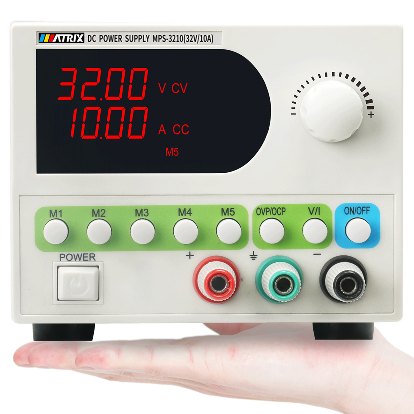 MATRIX Switching DC Power Supply MPS-3210 32V 10A 300W, Adjustable Lab DC Power Supply with Enable/Disable Button
