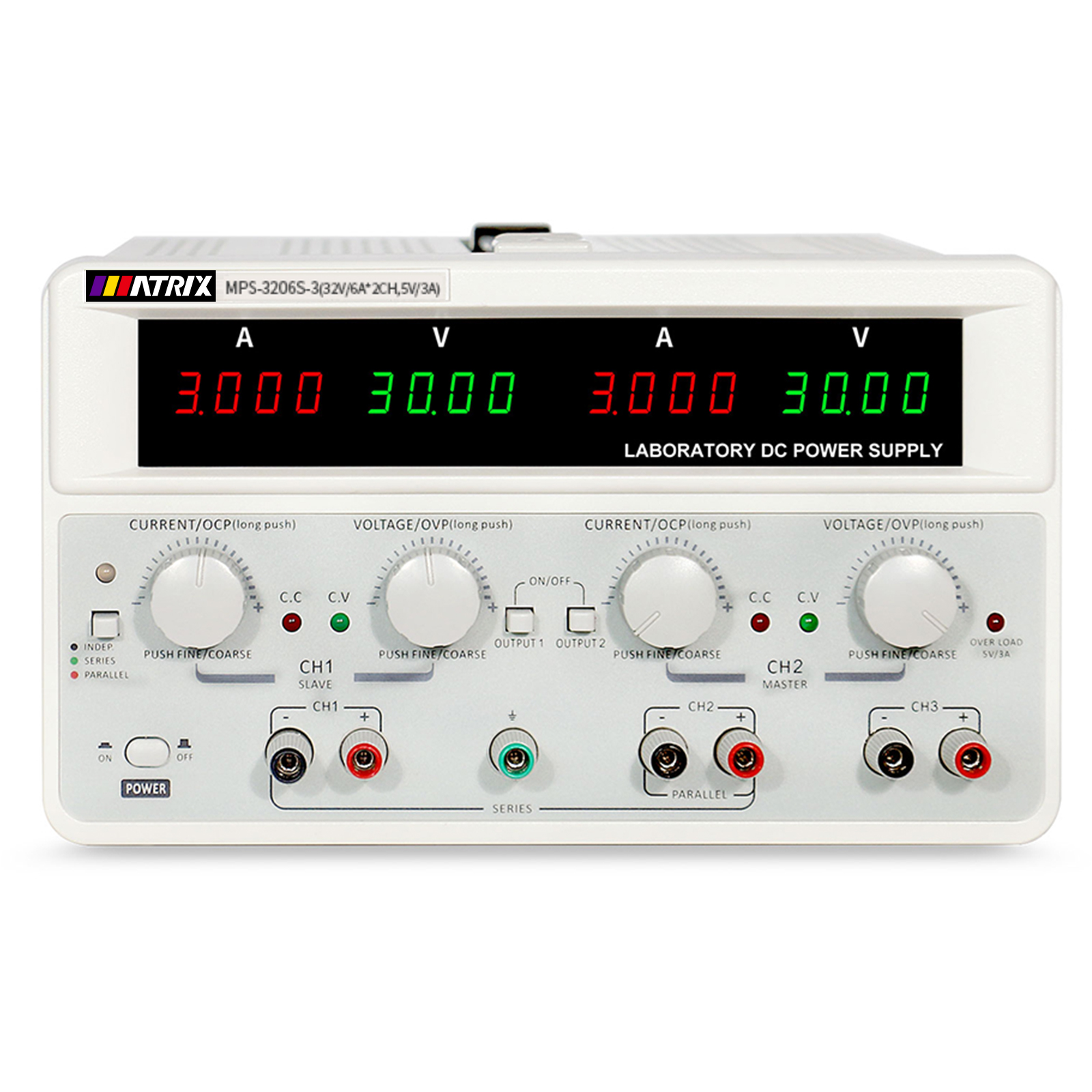 Triple Channel Adjustable Desktop DC Power Supply for Industrial and Laboratory Use