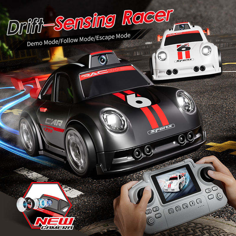 Desktop Mini Smart RC Camera Drift Car 2.4G Image Transmission in Real Time Remote Control Follow Racing Car with Light