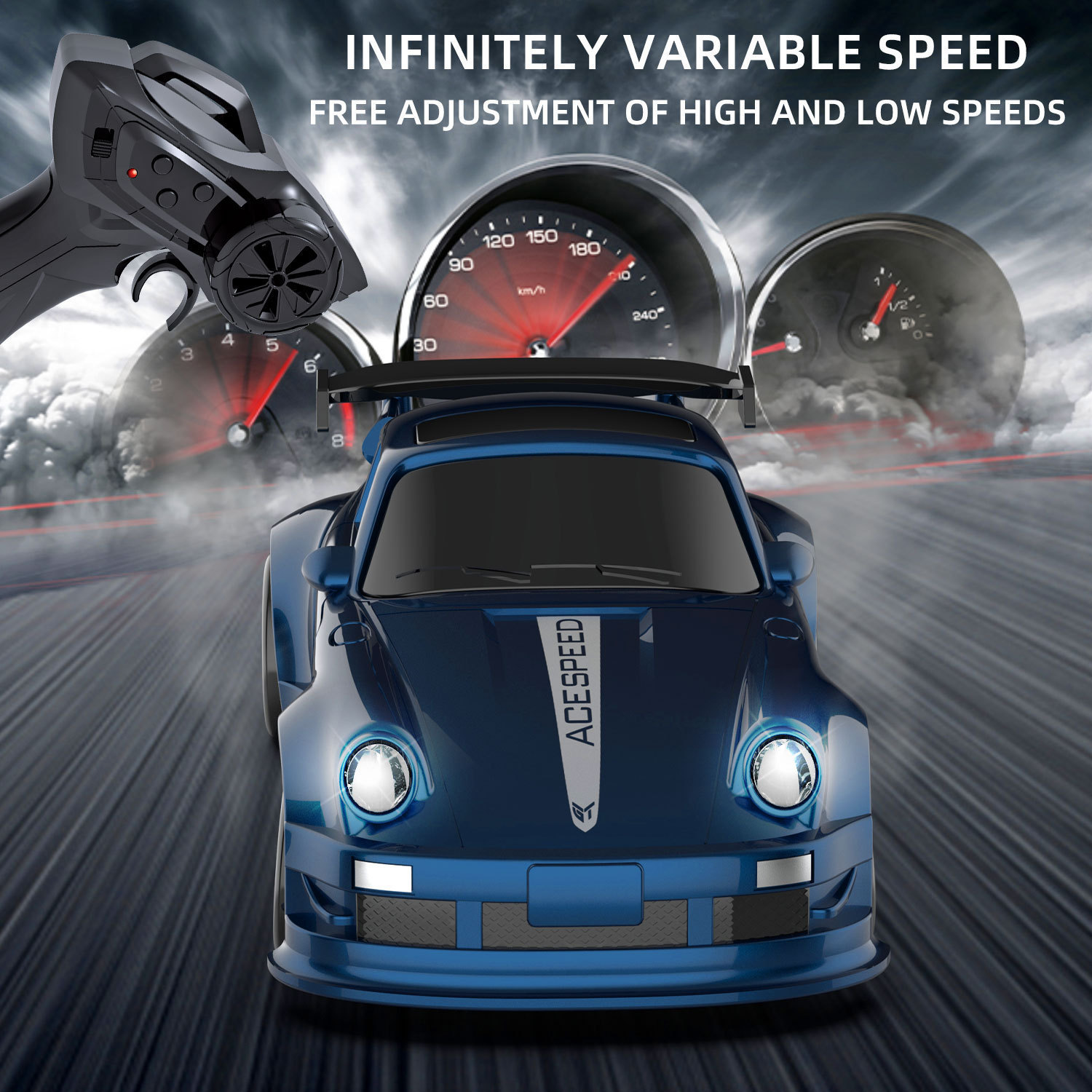 Hot Sale 2.4G 4WD 1:64 Scale Mini RC Drift Car High-Speed Remote Control Ready-to-Go Indoor-Outdoor Racing Toy LED USB Cable