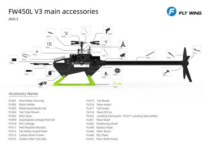 Flywing FW450L ACE RC Smart GPS Stabilized helicopter