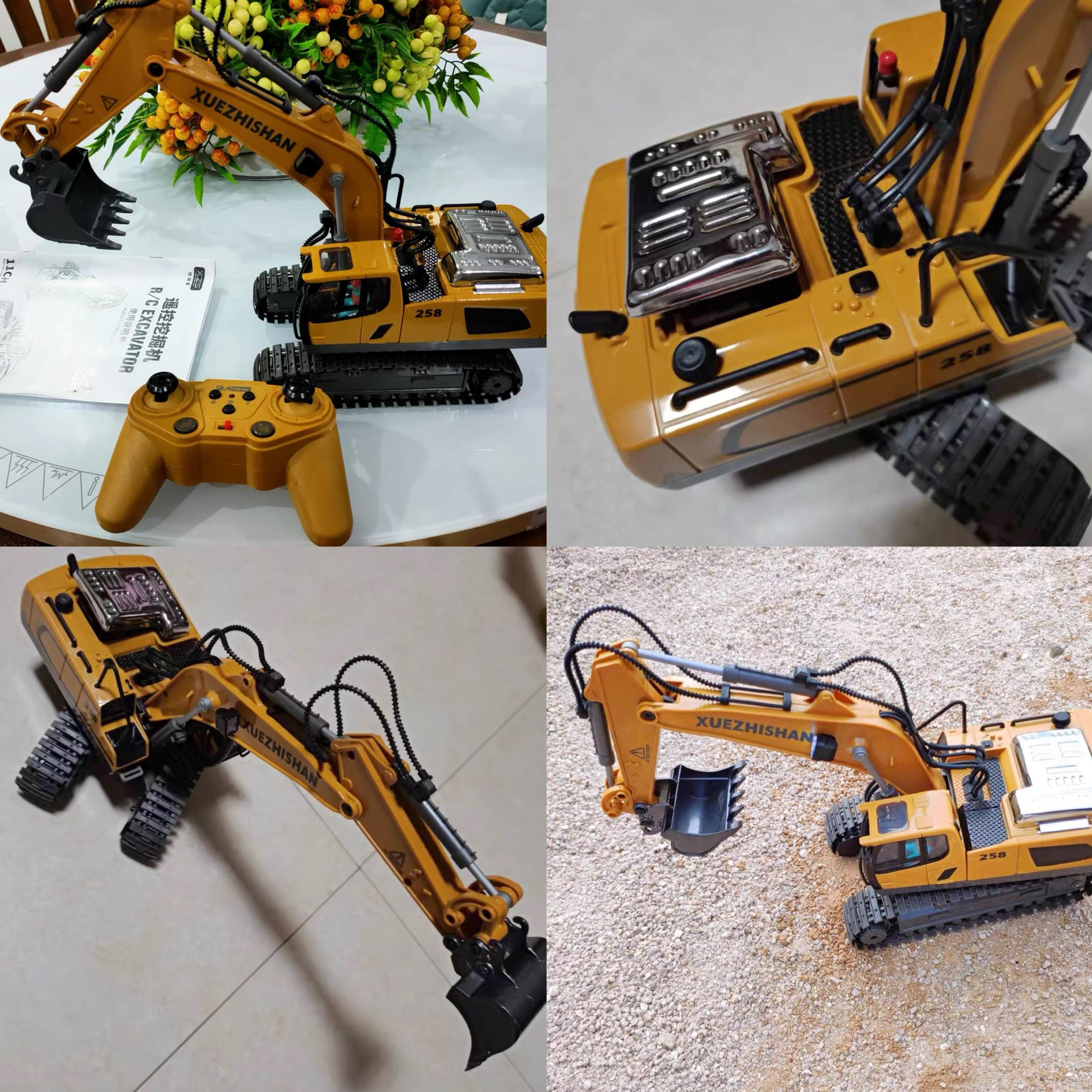 AiJH 1:20 RC Excavator Toys Bulldozer Engineering Rremote Control Construction Vehicle Alloy Excavator RC Truck Toys
