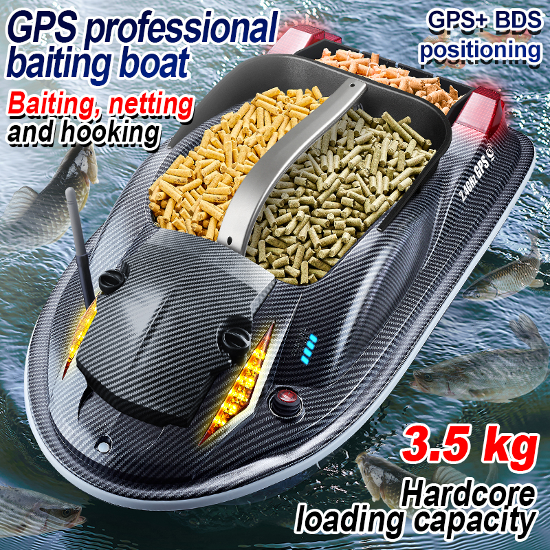 Factory HJ817 Dual-Motor 2.4G Remote Control Nesting Boats 7 Lb Heavy Load Night Lights RC Fishing Bait Boat