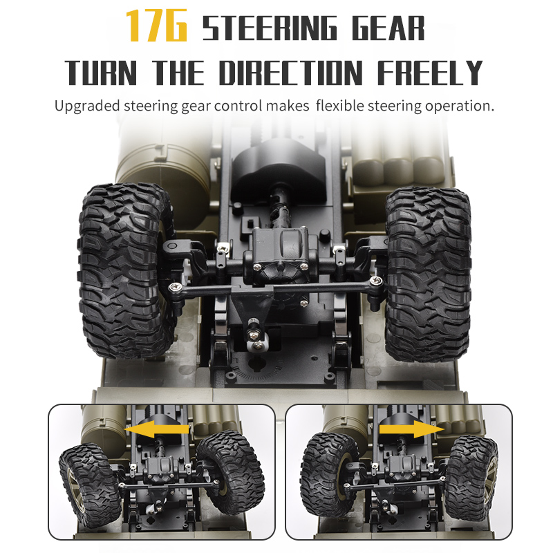 1:12 6X6 2.4Ghz Remote Control 6WD Chassis Off Road Simulation Military Rc Truck Model Toy With Wifi Camera