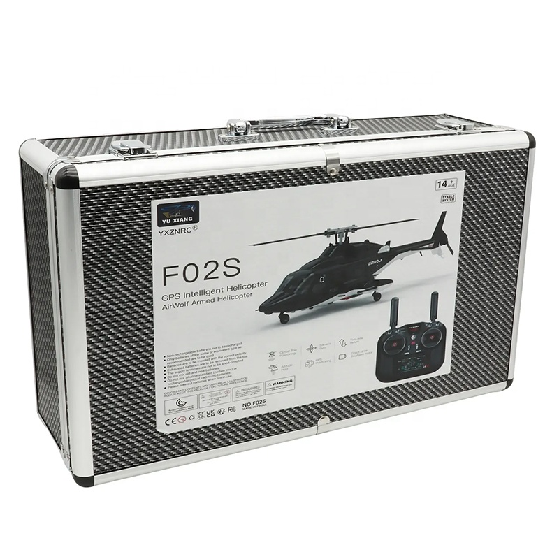 Ready to Fly GPS RC Helicopter Airwolf YXZNRC F02S with Brushless Motors 2.4GHz Transmitter 1200mAh LiPo Battery for Outdoor Fun