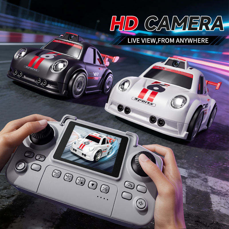 Desktop Mini Smart RC Camera Drift Car 2.4G Image Transmission in Real Time Remote Control Follow Racing Car with Light