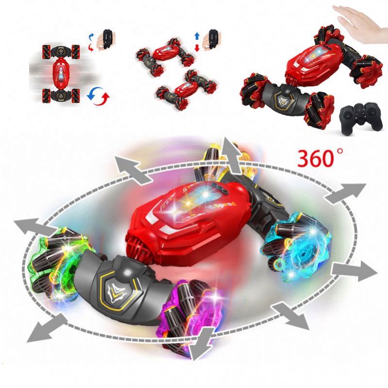New Four-Wheel Electric Remote Control Car RC Off-Road Vehicle Mini 4X4 Toy Twisting Stunt Double Side Remote Control USB Cable