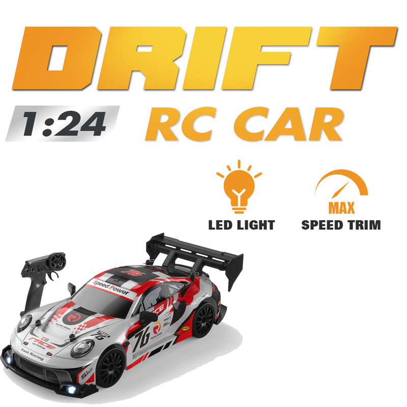 AiJH Remote Control Car RC Half-Scale Drift Car 1: 24 RC Vehicle with LED Lights RTR Speed Trim RC Racing Sport Car