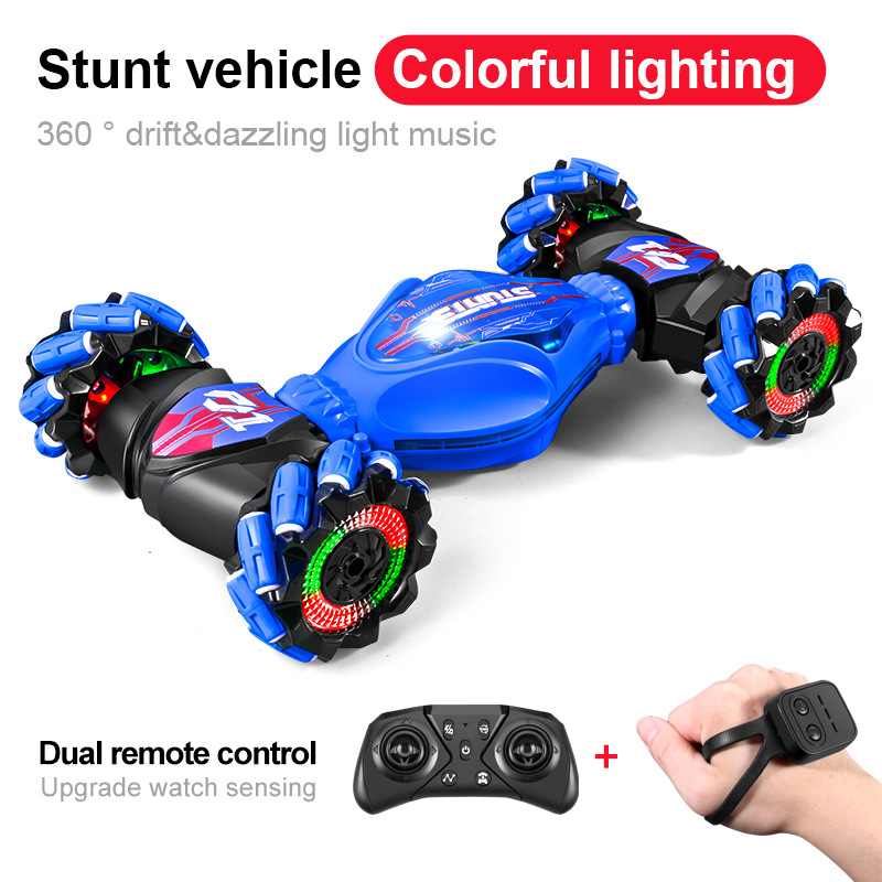 RC Off-Road Climbing Four-Wheel Drive Stunt Transforming Drift Racing Car LED Gesture Sensing Remote Control for Kids Boys