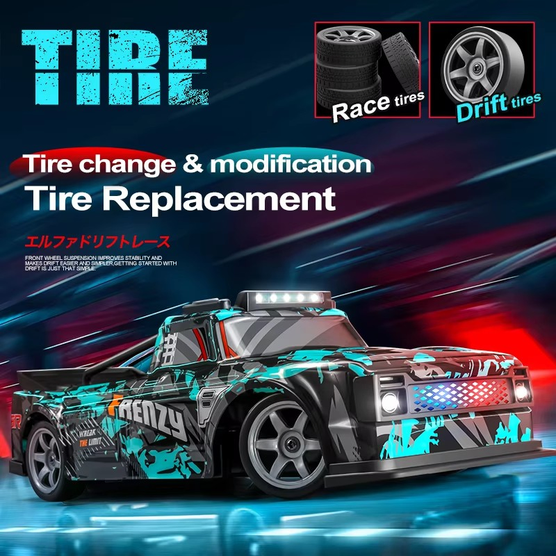 AiJH Mini Racing RC Car High-Speed off-Road LED Lights USB Cable Remote Control Drifting Vehicle for Kids