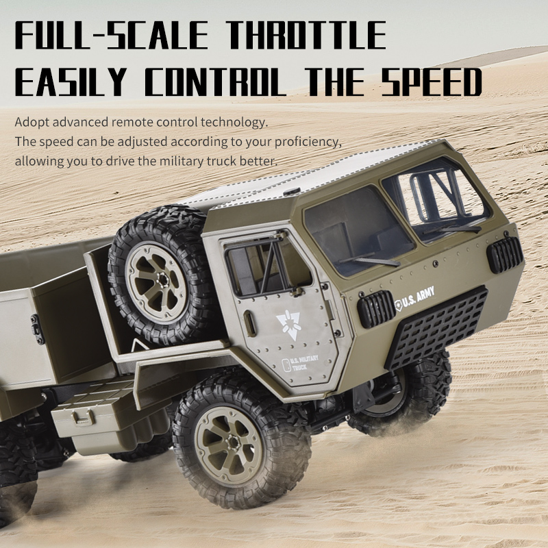 1:12 6X6 2.4Ghz Remote Control 6WD Chassis Off Road Simulation Military Rc Truck Model Toy With Wifi Camera