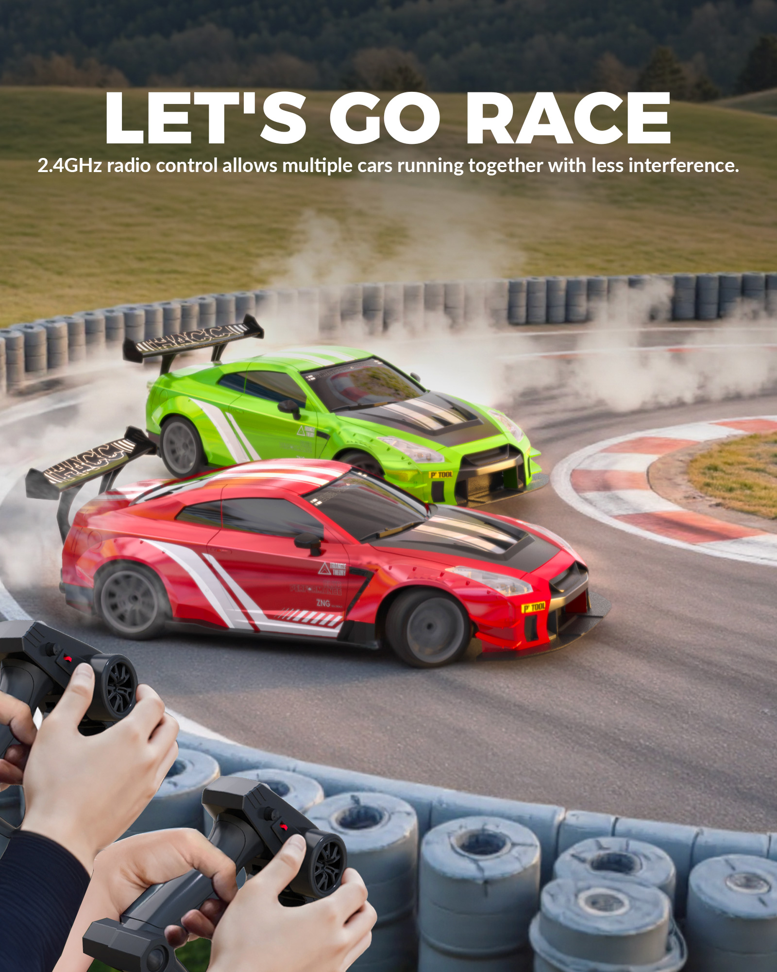 Drift RC Car 1/20 Scale 4X4 High Speed 30km PVC Shell LED Lights 2.4Ghz Radio Control Electric Toy for Kids and Boys