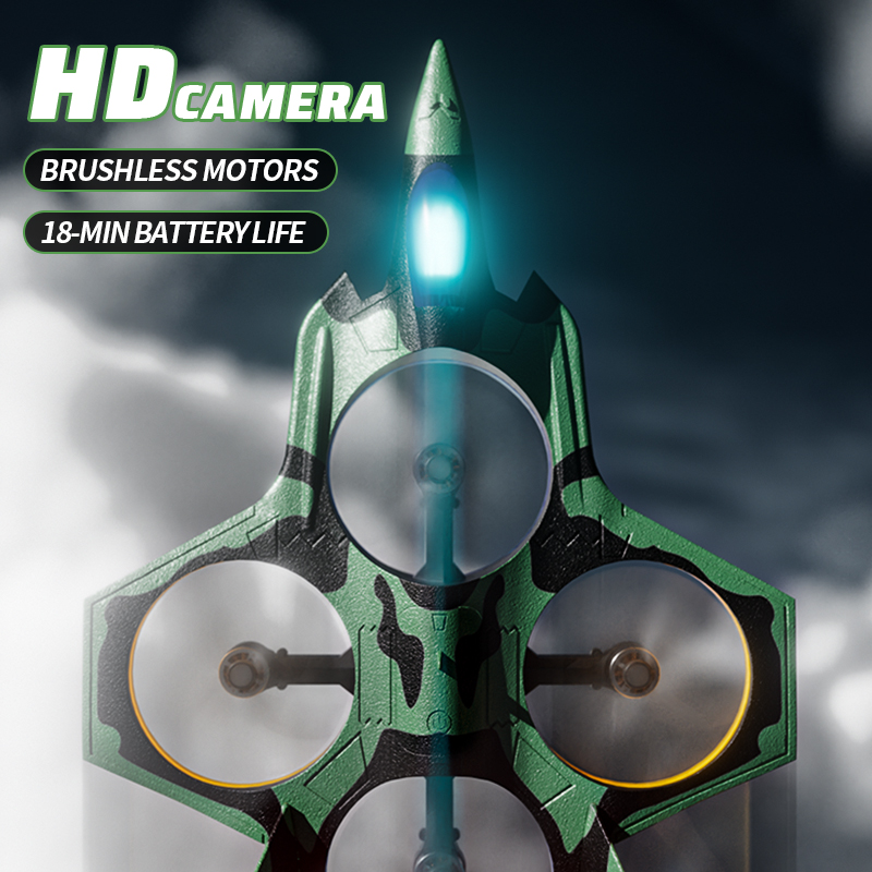 F1 Foam Brushless Dual-Takeoff Optical Flow Positioning RC Fighter Drone Beginner-Level Toy Aircraft for Kids
