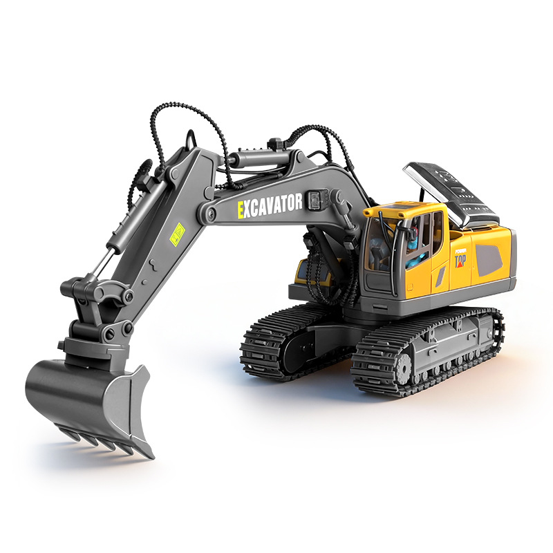 Hot Sales Three-in-One1:24 Scale Alloy 2.4G Wireless Remote Control Excavator Boys Children's Toy Digger Car Engineering Vehicle