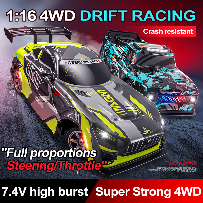 1 16 Scale 4WD Drifting Racing Green Blue RC Vehicle Remote Control High Speed RC Drift Car with 2 Colors