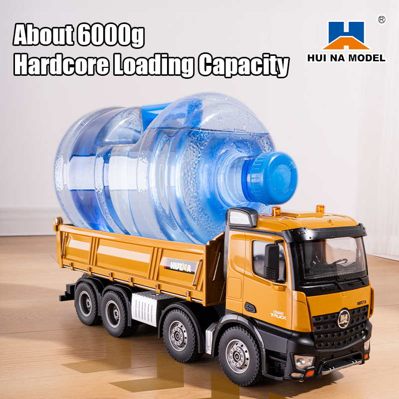 1/14 12-CH Remote-Control Dump Truck Semi-Alloy Metal Reinforced Concrete Construction Vehicle Heavy-Duty Truck Toy Huina 1536