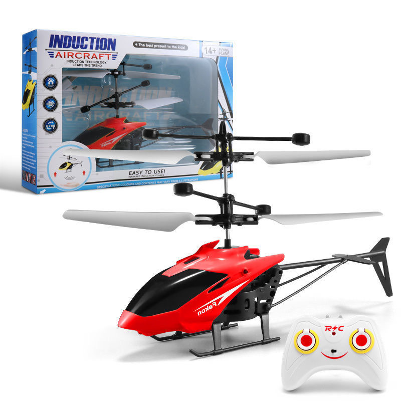 Mini RC Helicopter Rechargeable RC Fall Resistant Remote Control Helicopter Kids Outdoor Play Beginner Plastic Electric
