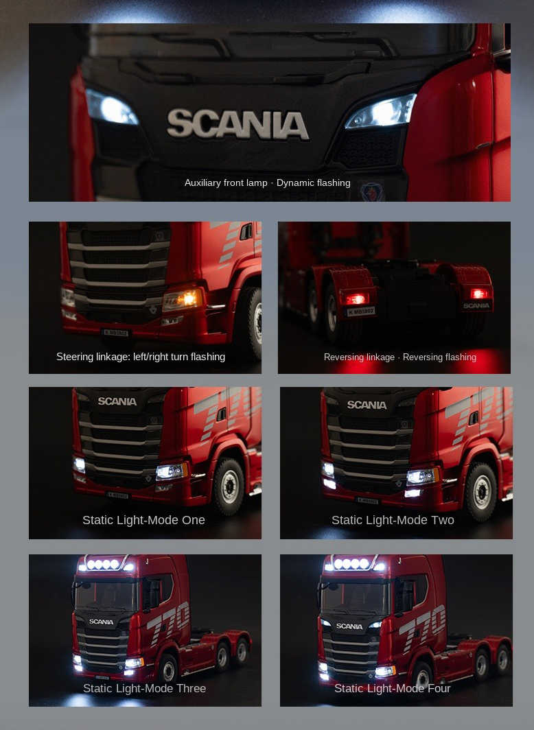 AiJH 1:18 Alloy RC Truck 2.4GHZ Trailer Engineering Car1501 1502 Light and Sound HUINA 19CH Remote Control Tractor Trailer