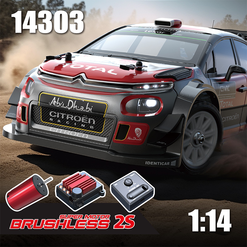 MJX Hyper GO 14303 1/14 Citroen C3 Fast RC Rally Car High Speed 40mph Brushless 4WD RTR Gyro for Adults Remote Controller