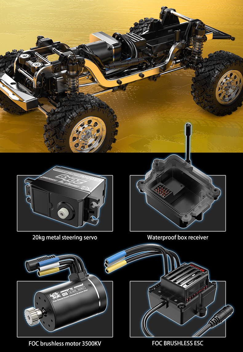 HOSHI MJX H12Y+ 1/12 Full Scale Remote Control Car Toys Model 4x4 Climbing Off Road Vehicle Brushless Rc Car Toy