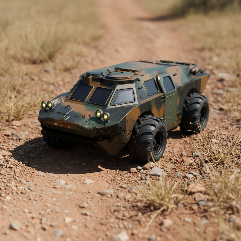 New High Speed Amphibious RC Armored Vehicle-Waterproof 2.4GAll Terrain Military Truck Toy for Boys