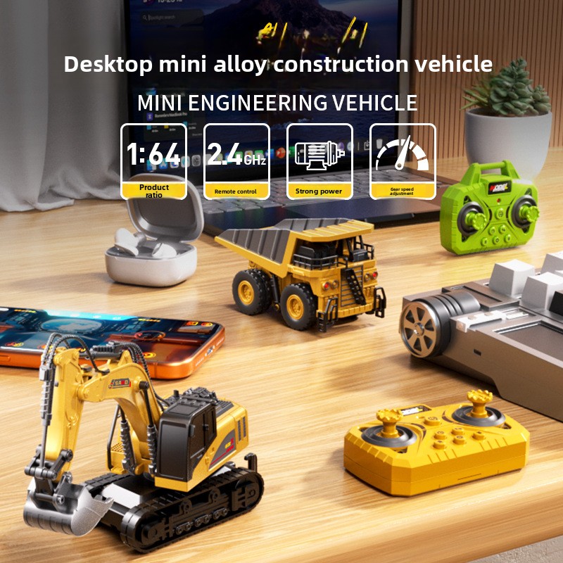 Mini Engineering Vehicle 1 64 Alloy Die-Cast Electric-Powered Heavy-Duty Dump Truck for Boys Ages 14+ RC Toy Model