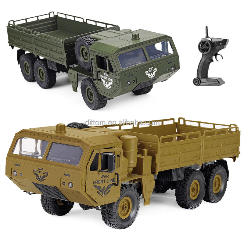 2.4G 6WD Rc Armored Truck Car 6Wheels Driving Military Pickup Truck